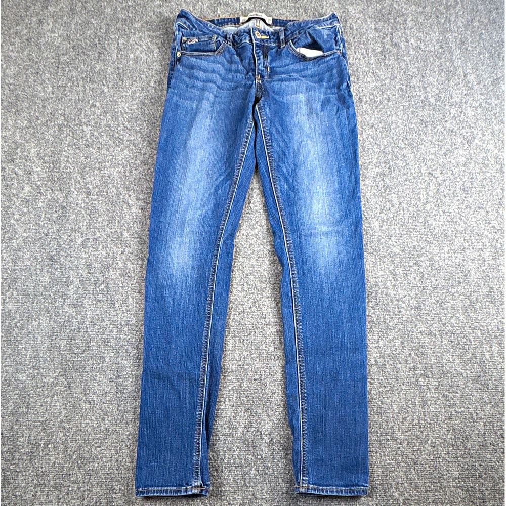 Hollister Thick Stitch Skinny Jeans Womens 7L 28x33 Seagull Pocket Y2K